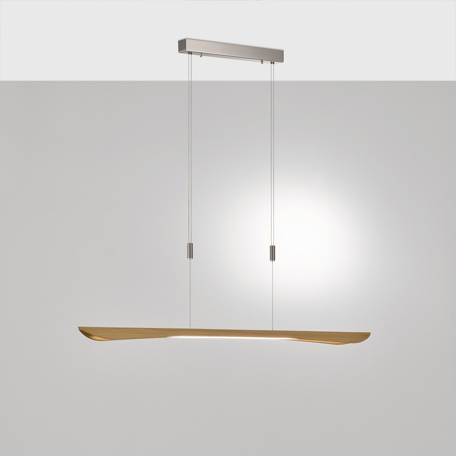 Rothfels Hiba LED pendant light, oak, 148 cm