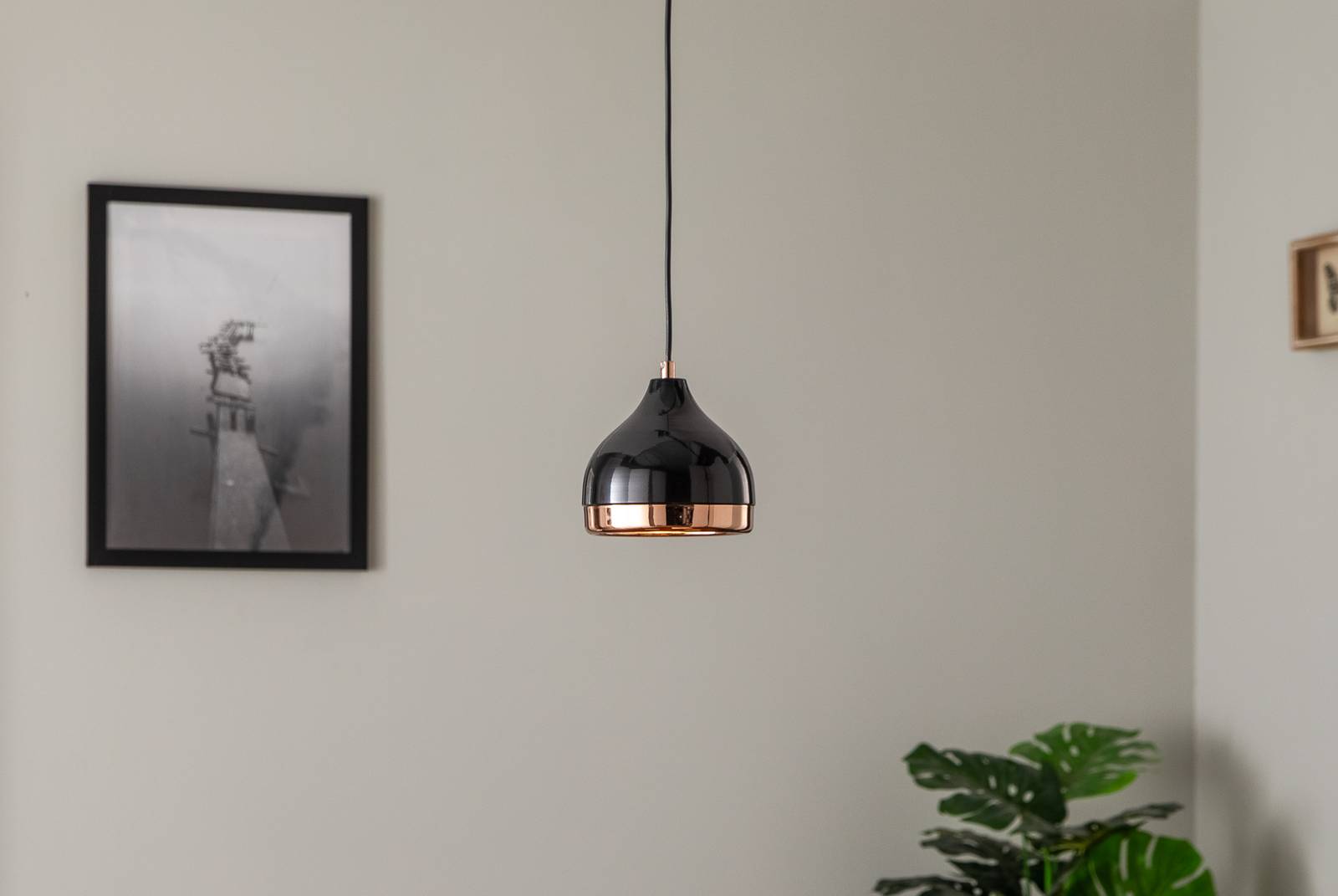 Lampa żyrandol Yildo 6866 1-punktowa Ø17cm czarny/miedź