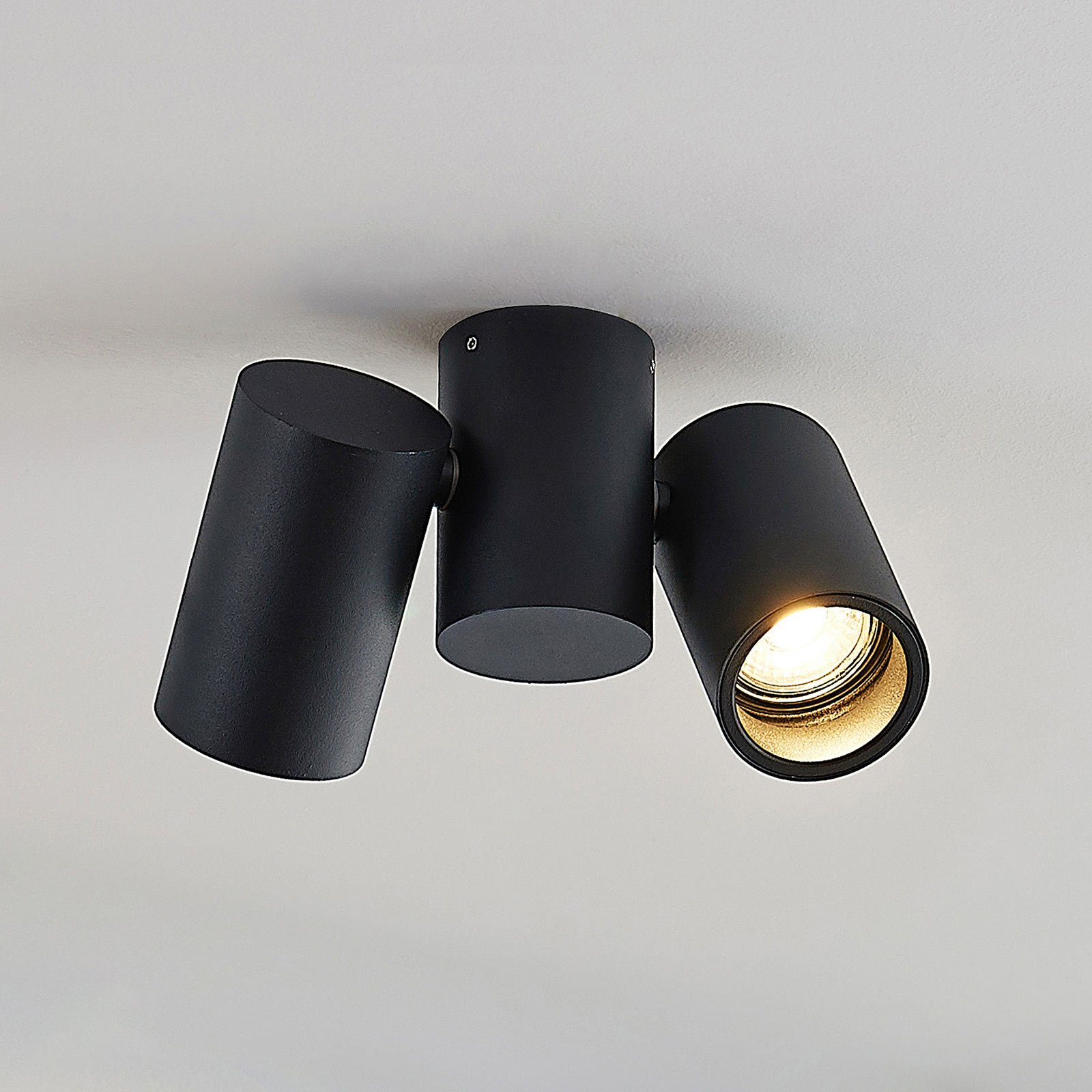 Gesina ceiling lamp, two-bulb, black