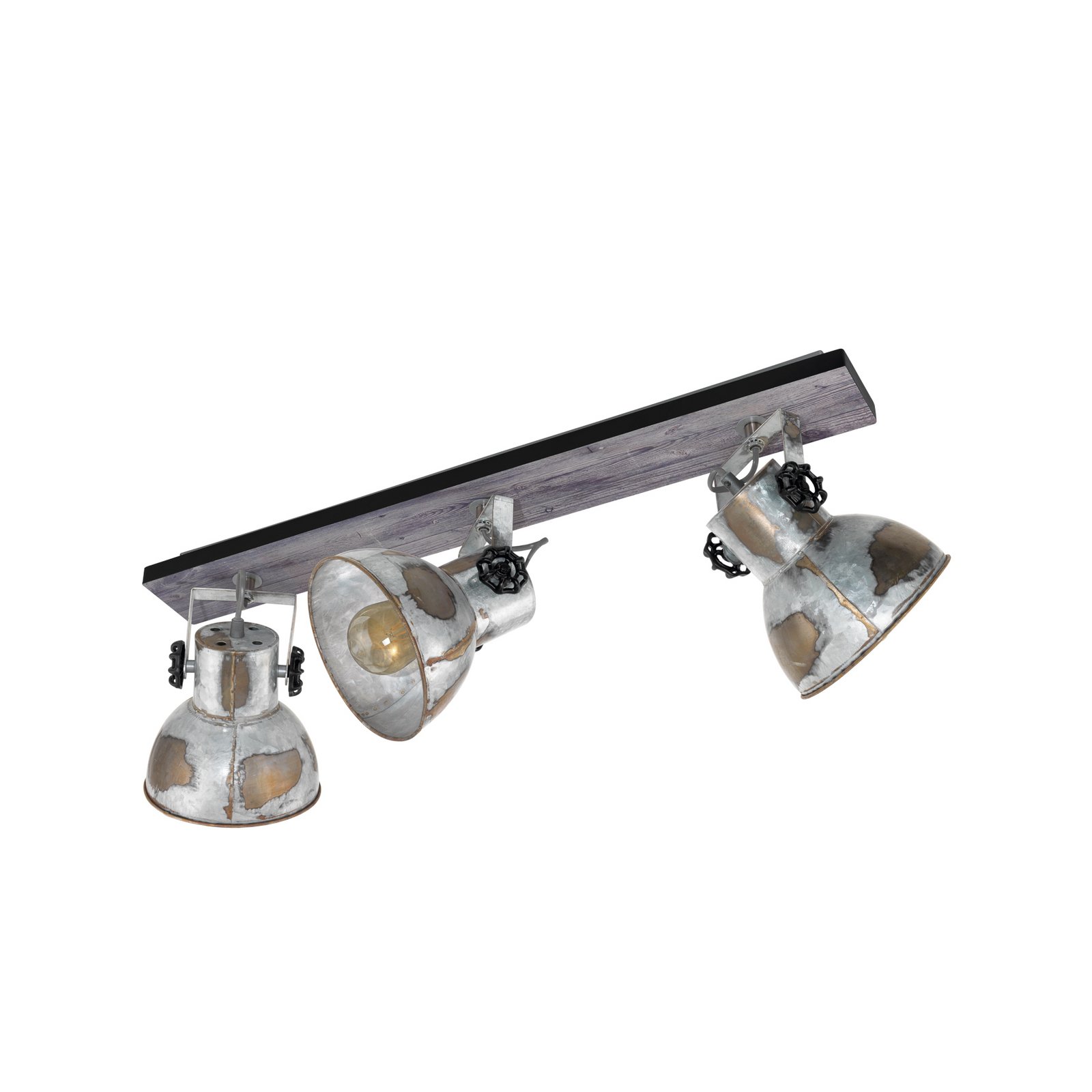 Barnstaple ceiling light industrial look, 3-bulb