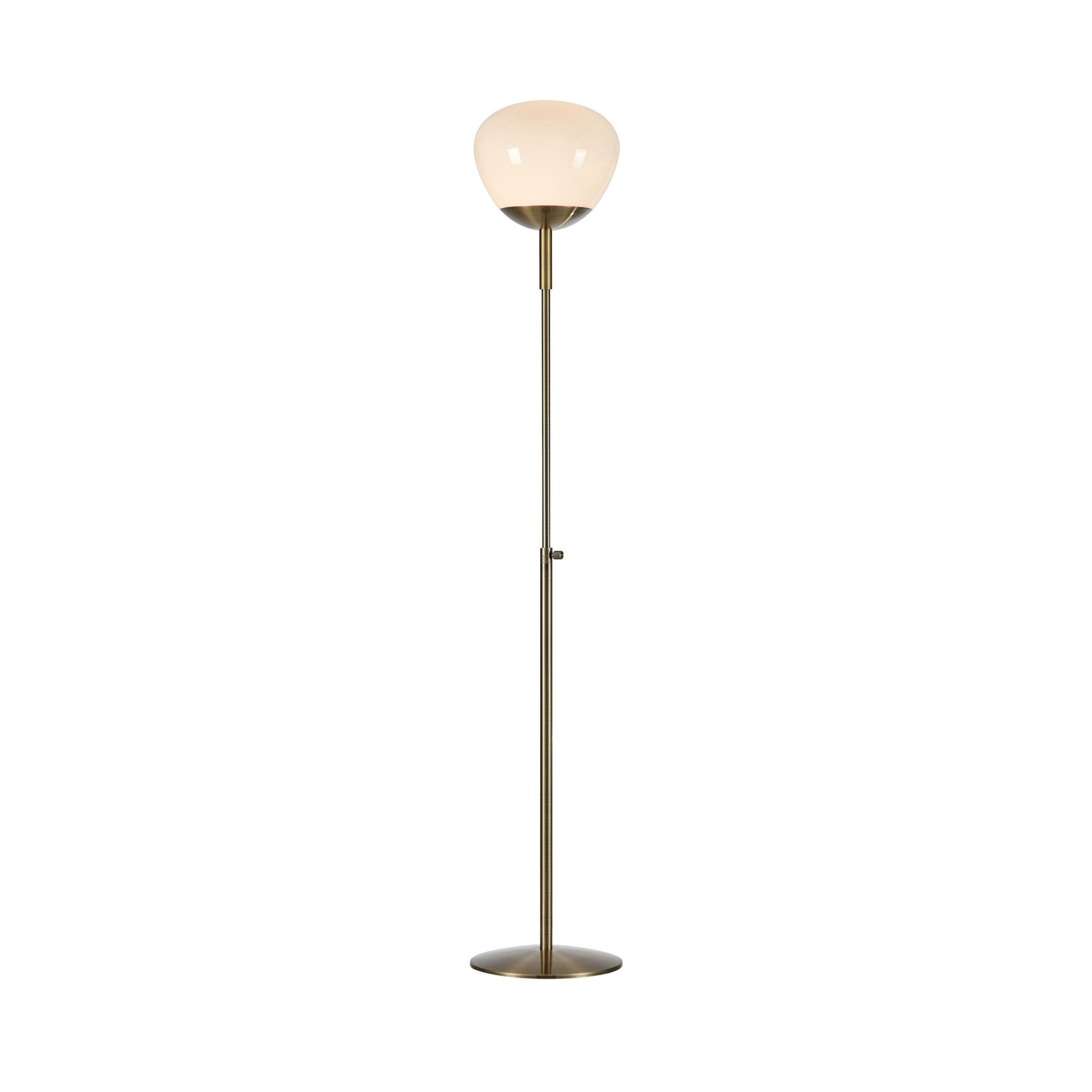 Lampe sur pied Rise, laiton antique, fer, verre, hauteur 150 cm