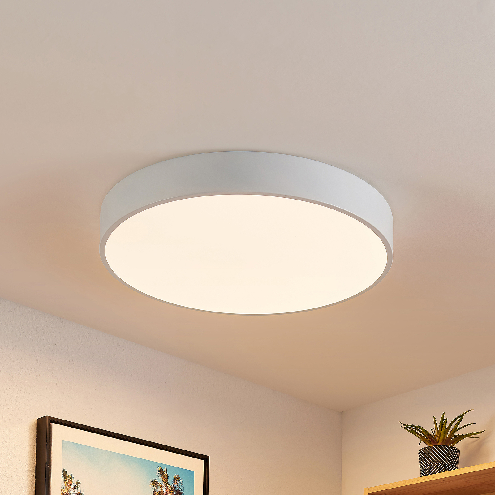 Lindby Simera lampa sufitowa LED 50cm, biała