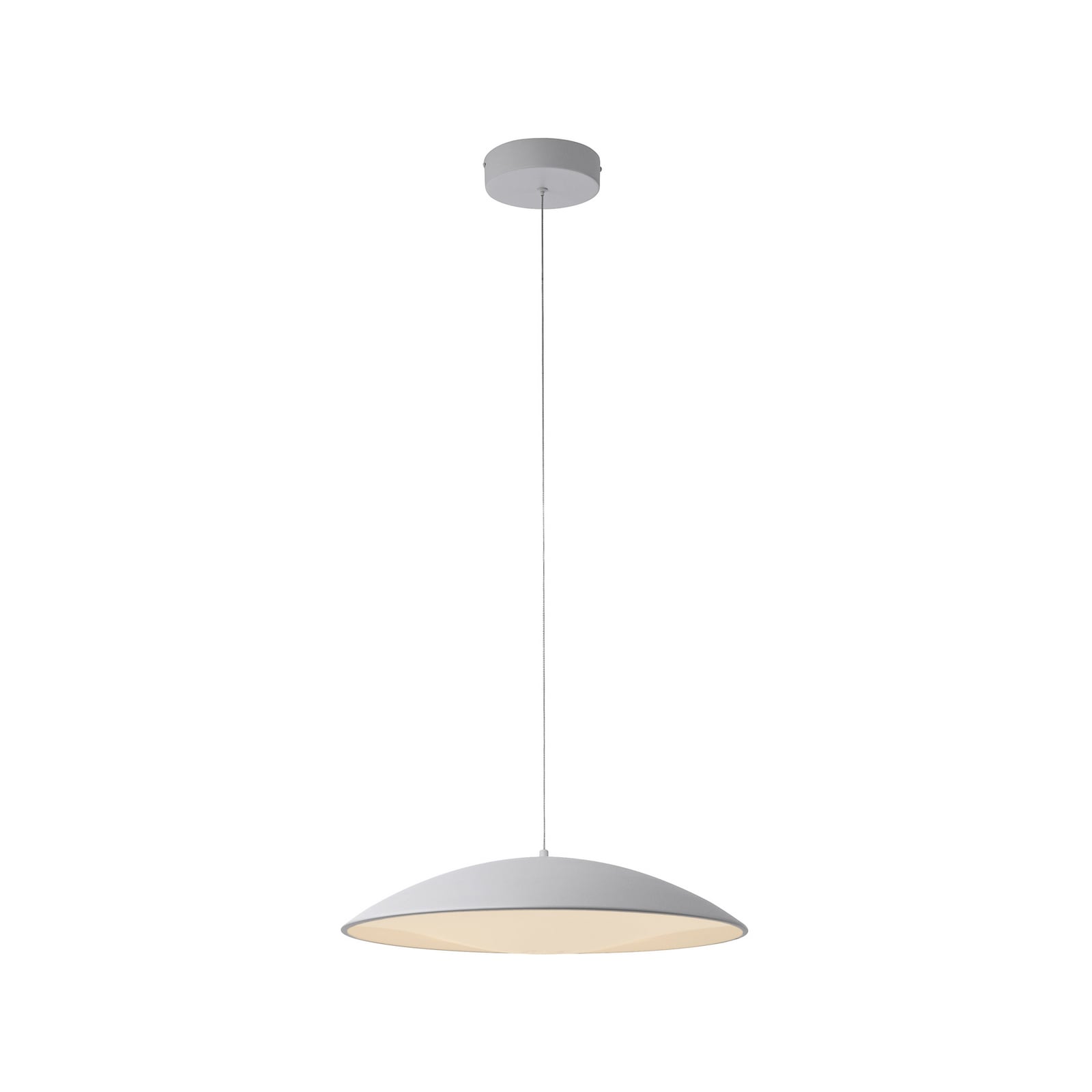 LED viseća svjetiljka LENTE, bijela, Ø 50 cm, metal, s prigušivačem