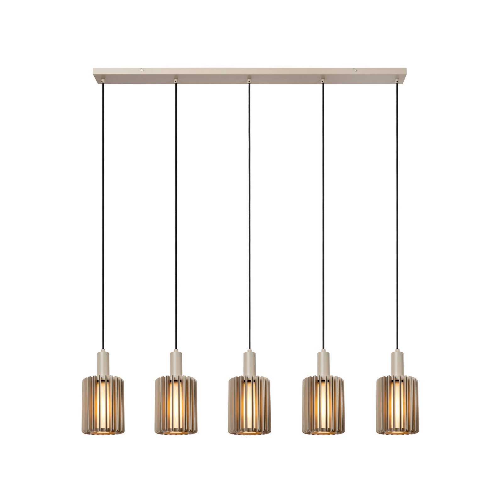 Lampa suspendată Lambres, gri-maro, lungime 164 cm, sticlă/metal, 5 becuri. Lampa suspendată Lambres, gri-maro, lungime 164 cm, sticlă/metal, 5 becuri.