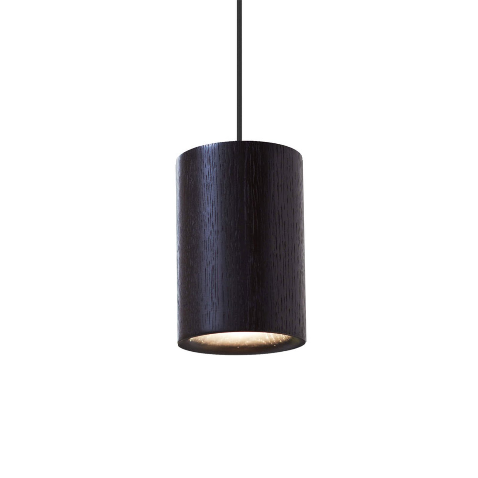 Solid Pendant Cylinder Black Stained Oak - Terence Woodgate