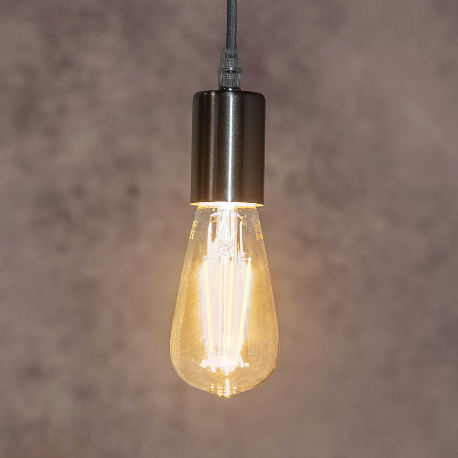 Globo Grey cable - Haiko hanging light, for Living / Dining Room, metal, E27, 60 W, energy efficiency: A++