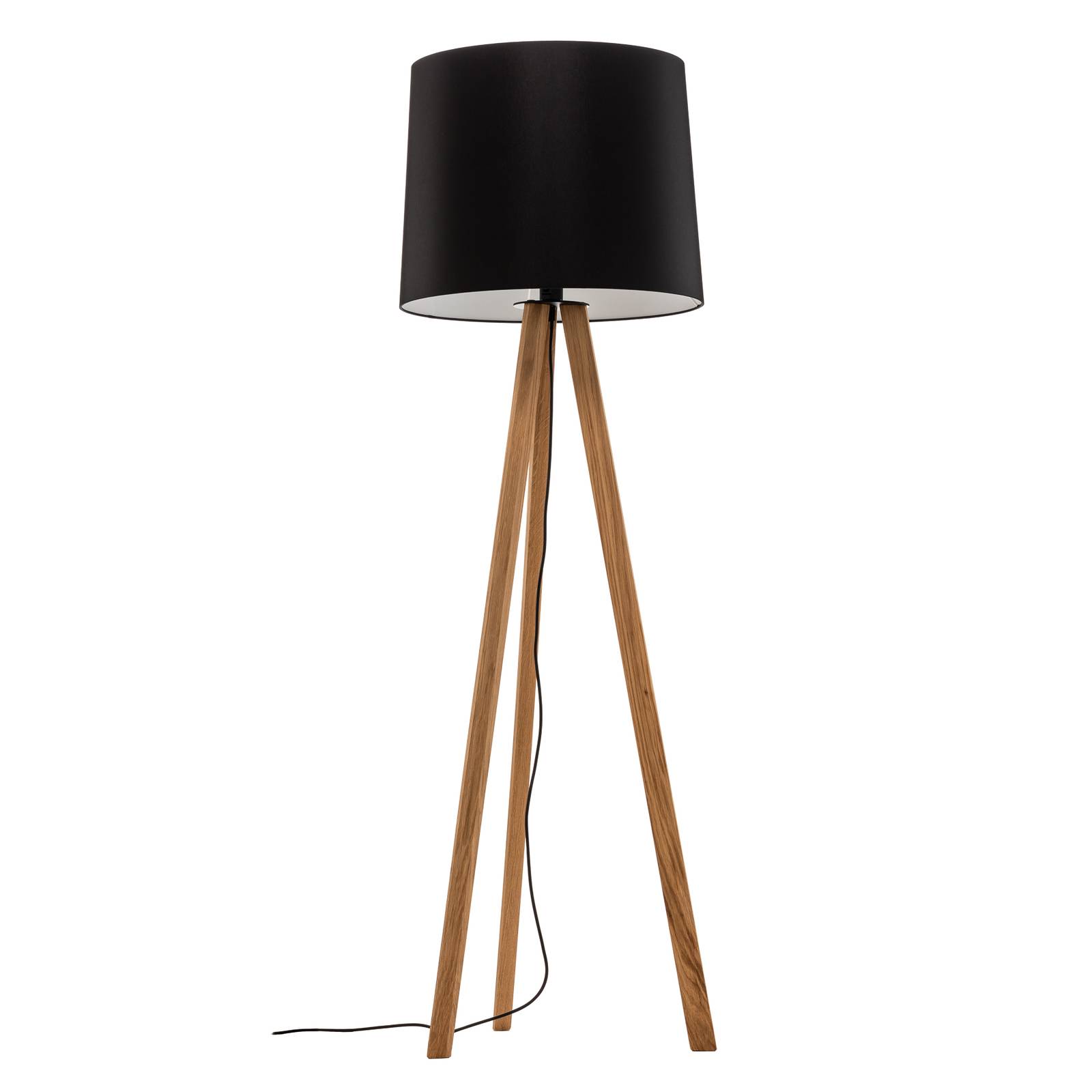 Image of Rothfels Alos lampadaire, chêne, chintz noir 4251911760835