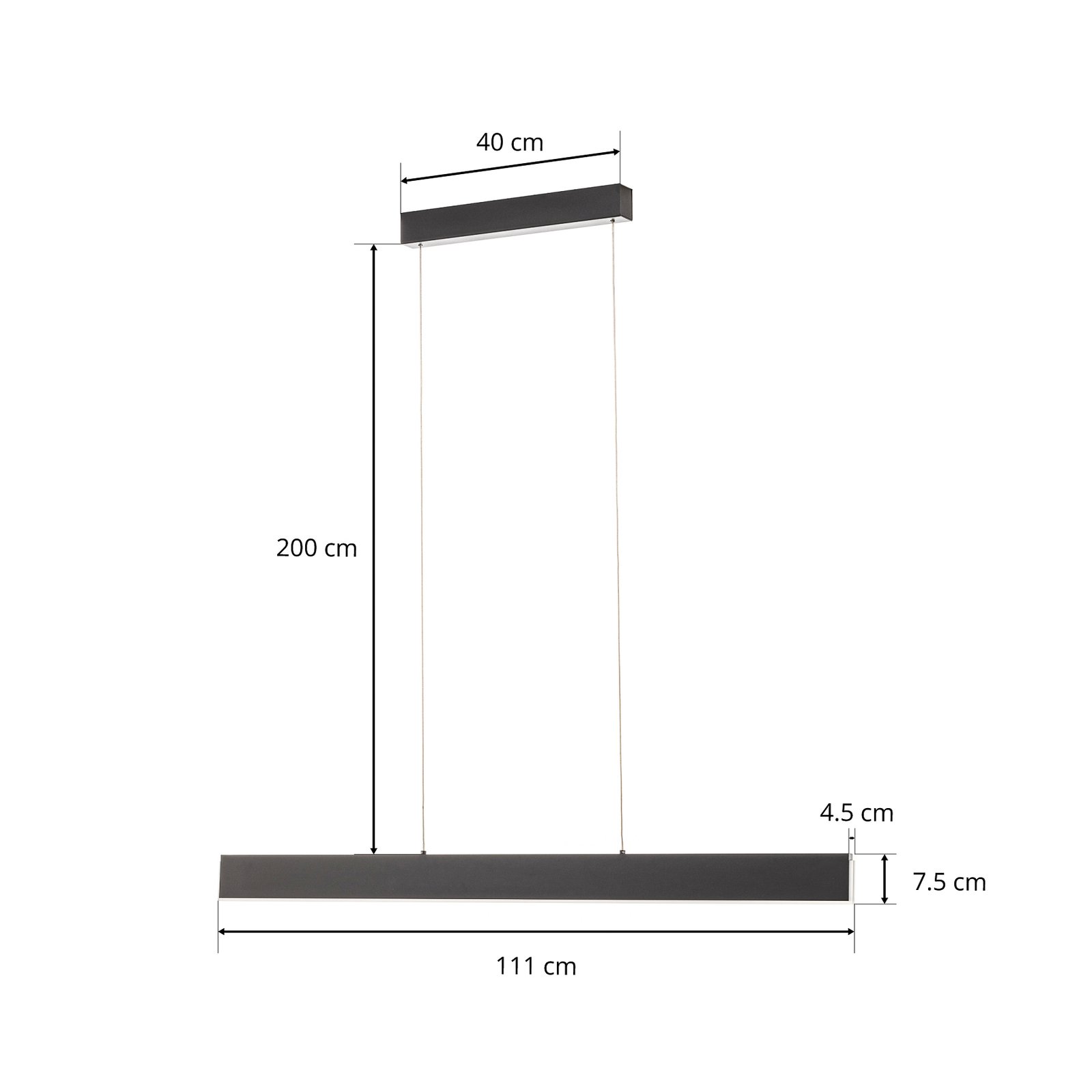 Helestra Nex suspension LED noire mate