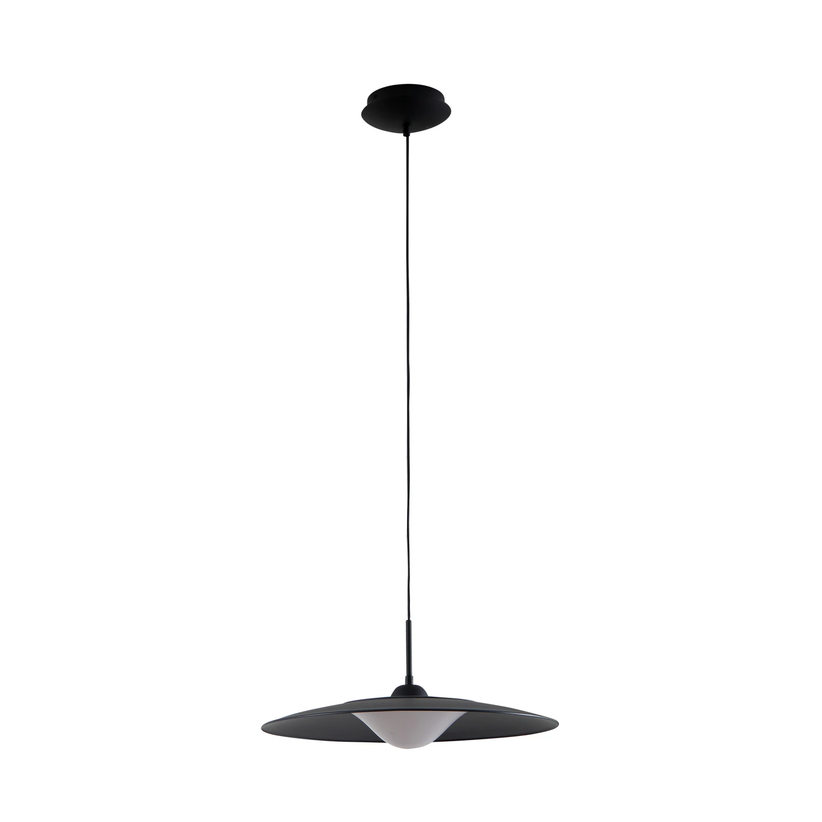 Lucande LED viseče svetilo Foco, črna barva, kovina, Ø 50 cm