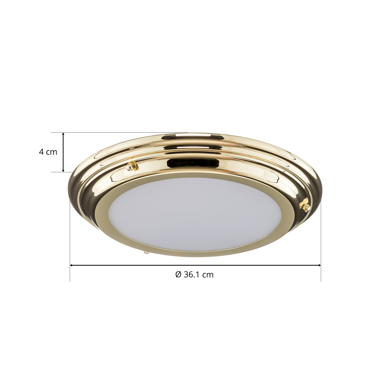 Pretty LED ceiling light Welland, polished brass