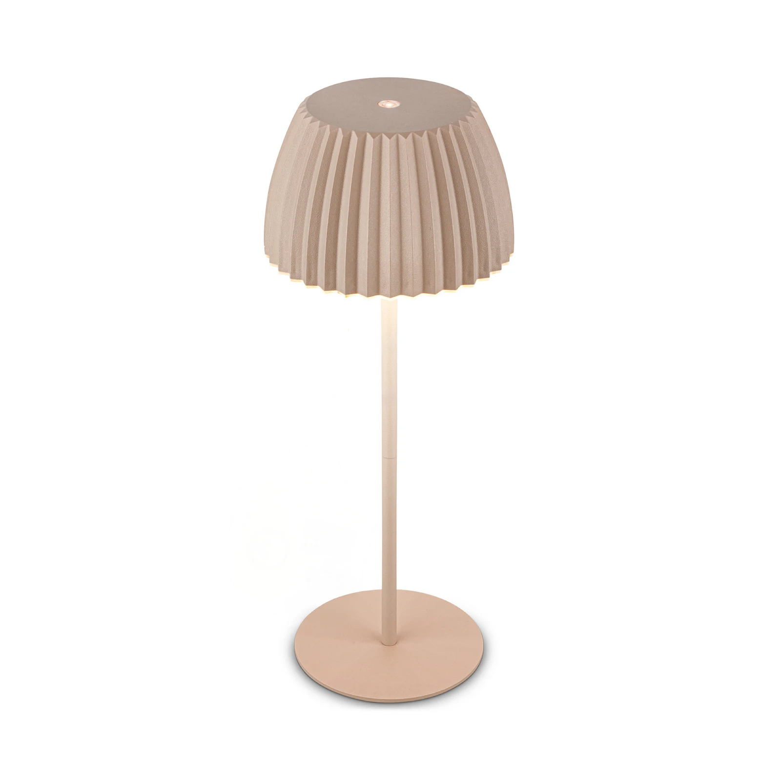 LED-Ακουστική επιτραπέζια λάμπα Brilo unplugged Riffle, 36 cm, μπεζ