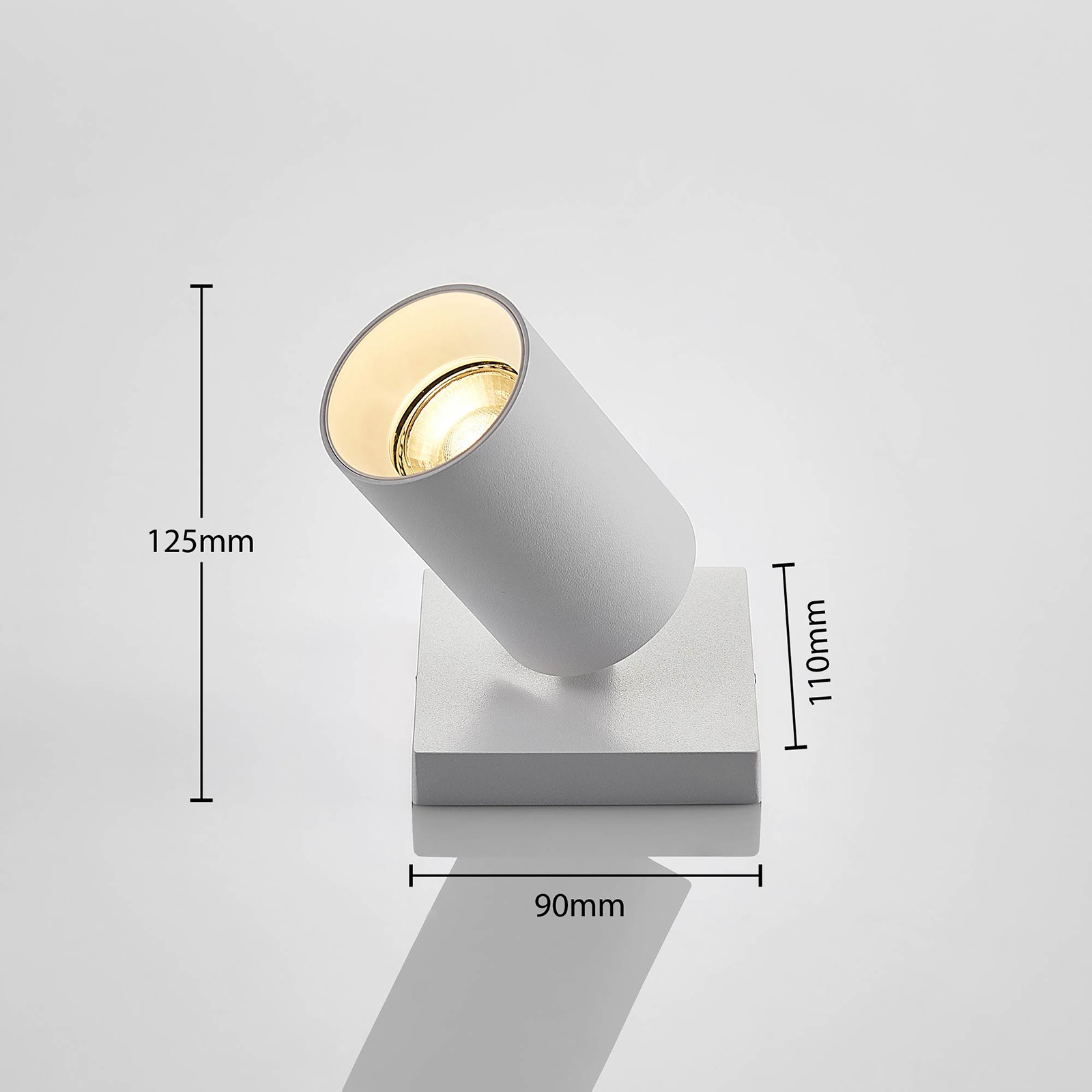 Arcchio spotlight Brinja, angular, white, 1-bulb, GU10