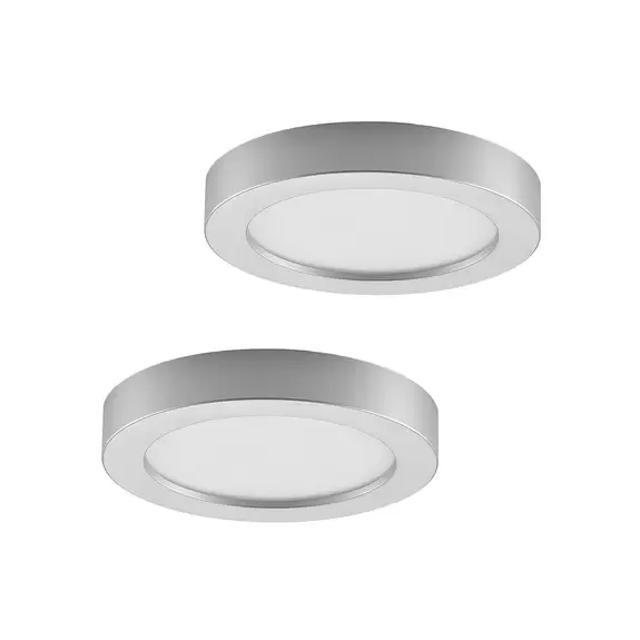 Lampenwelt Prios LED-Deckenlampe Edwina, silber, 22,6cm, 2er, dimmbar