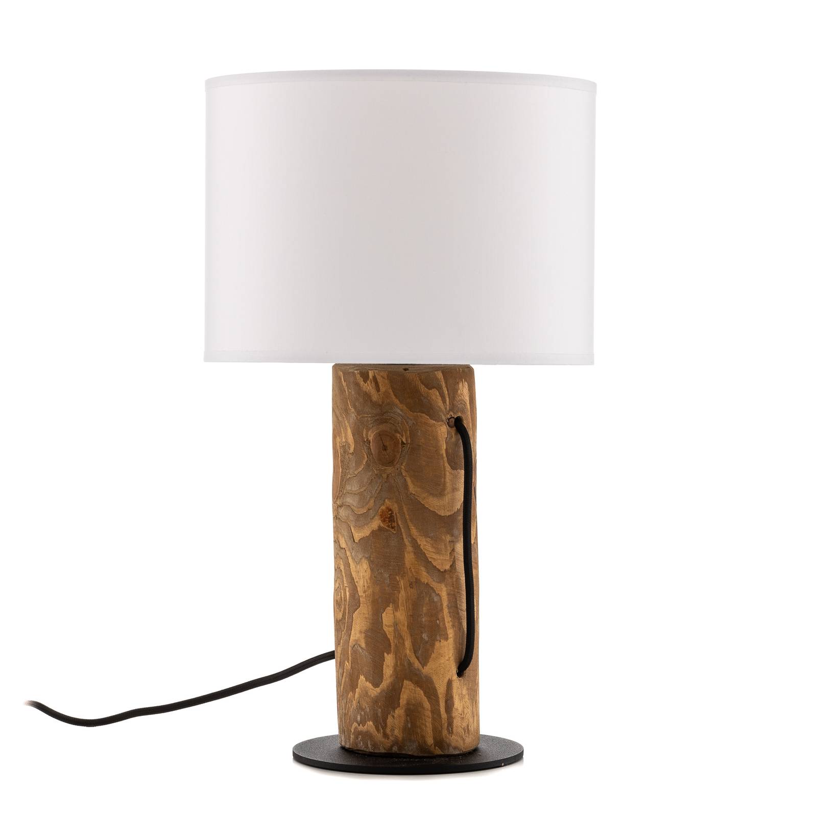 Euluna Lámpara de mesa - Lámpara de mesa - Salón / Comedor - blanco, pino, negro - Madera