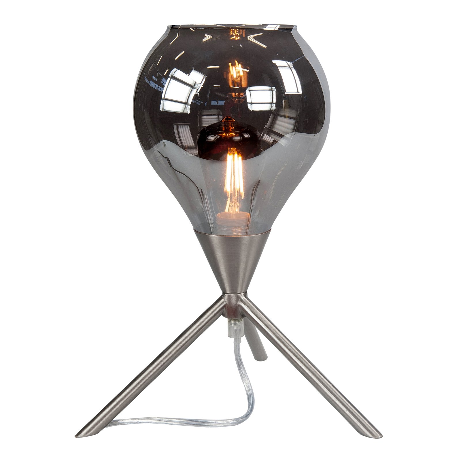 Cambio table lamp, three-legged, glass shade