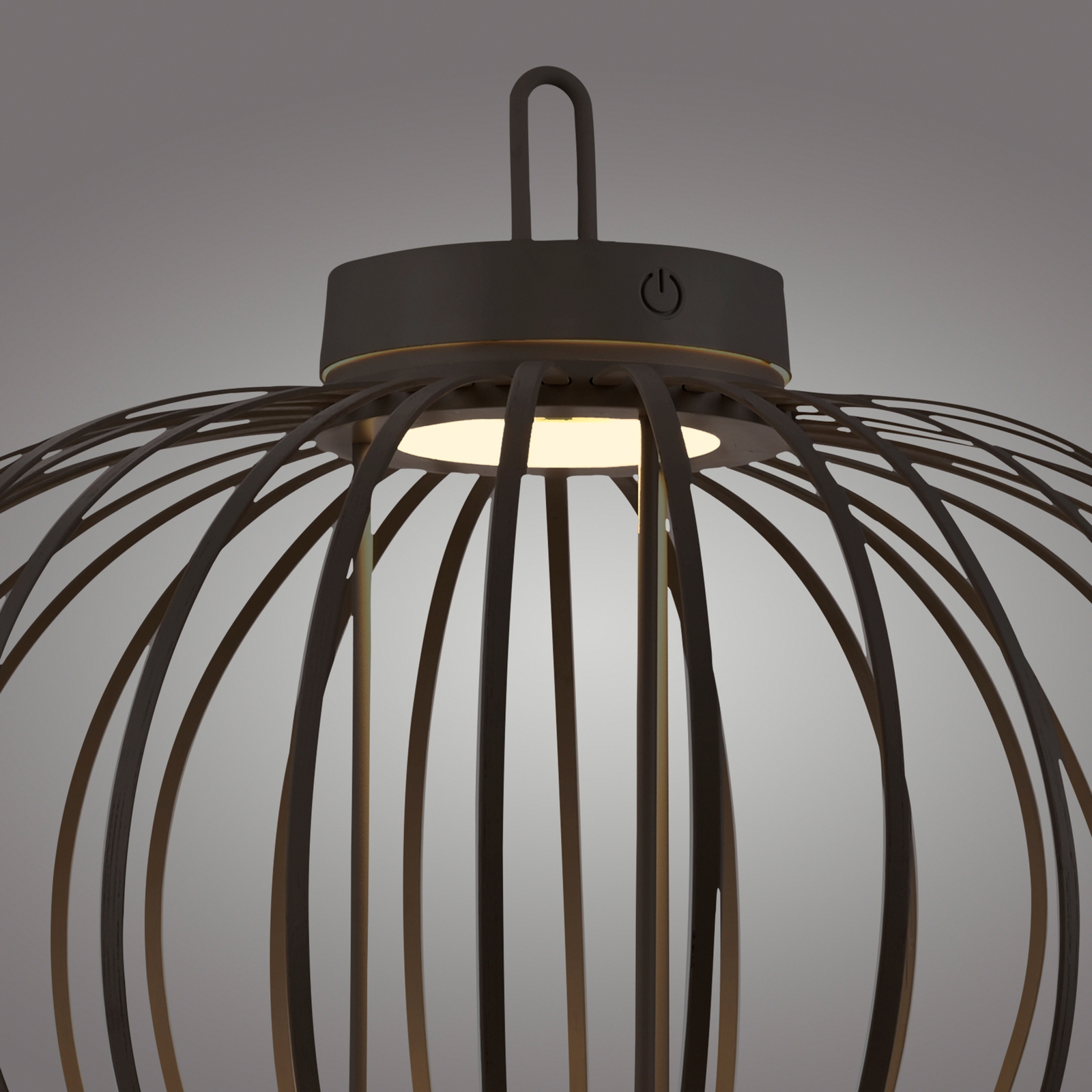 JUST LIGHT. Akuba rechargeable LED table lamp black 37 cm bamboo