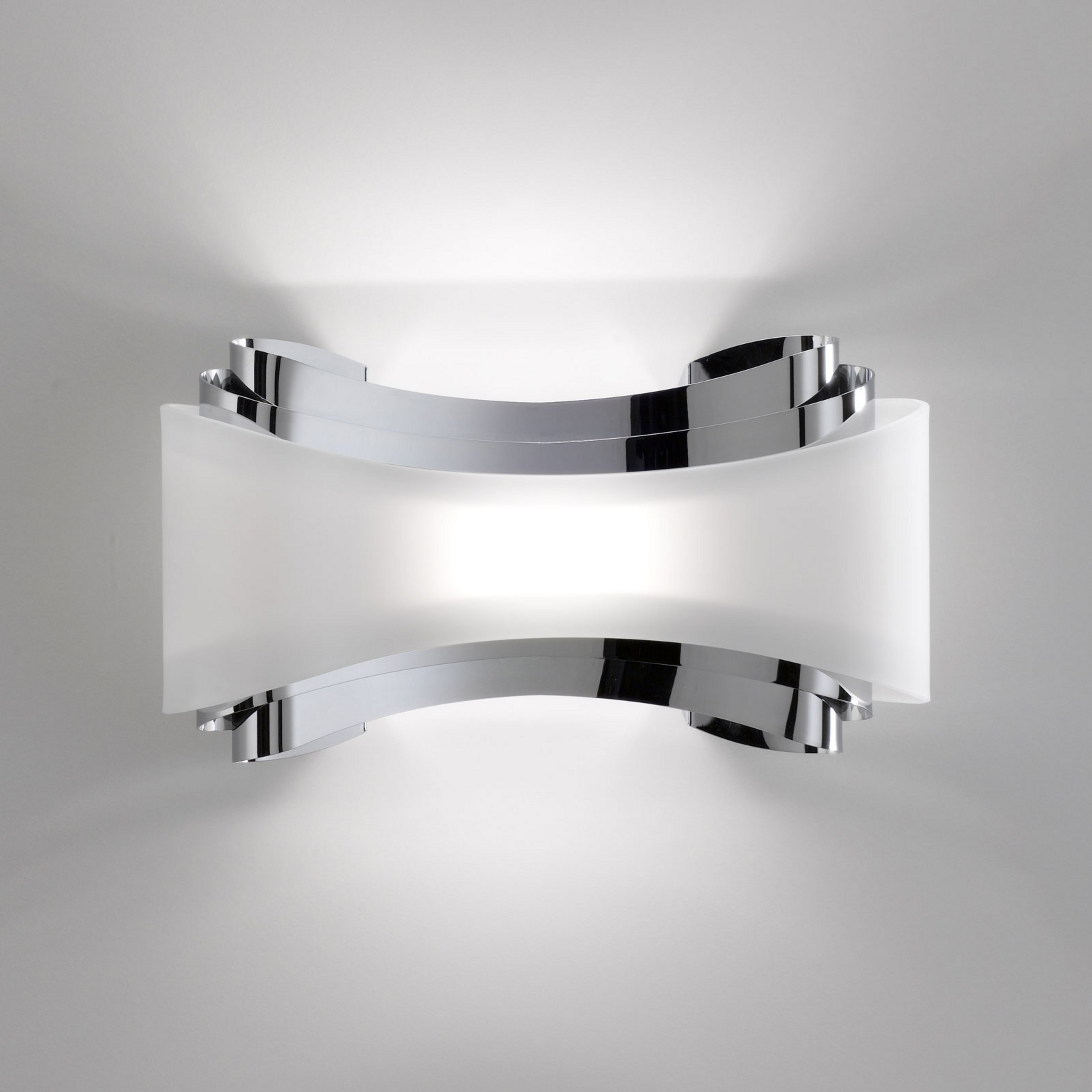 Applique LED Ionica avec cache en verre, chromé