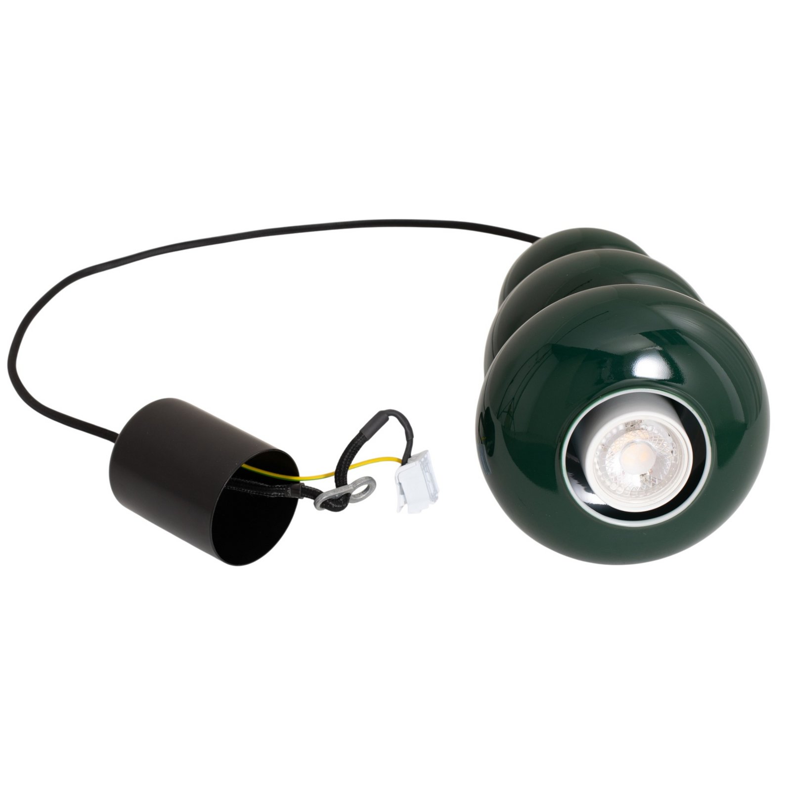 Hängeleuchte Oman, dunkelgrün glänzend, Glas, Ø 14 cm