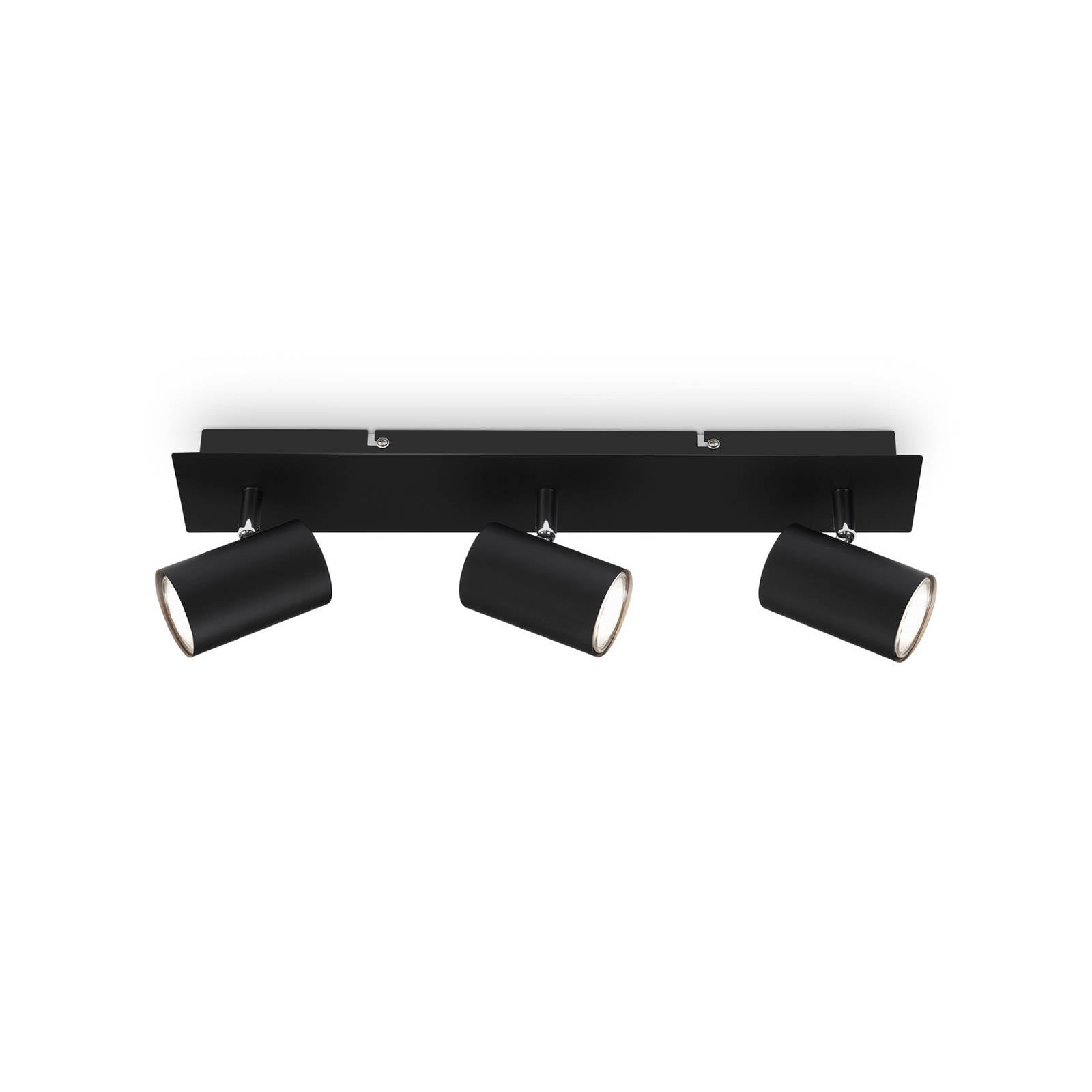 Briloner Plafonnier Isil A, noir, 3 lampes, métal, orientable