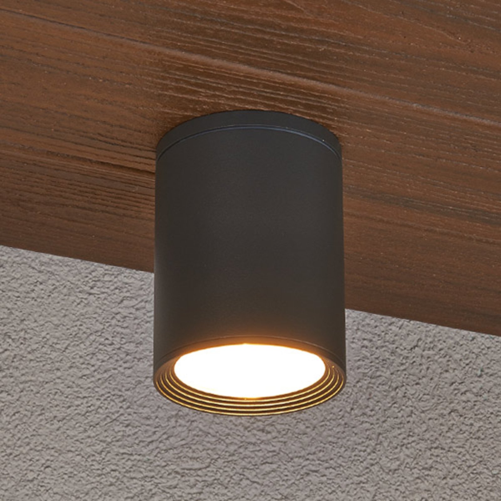 Minna dark grey ceiling light for outdoors