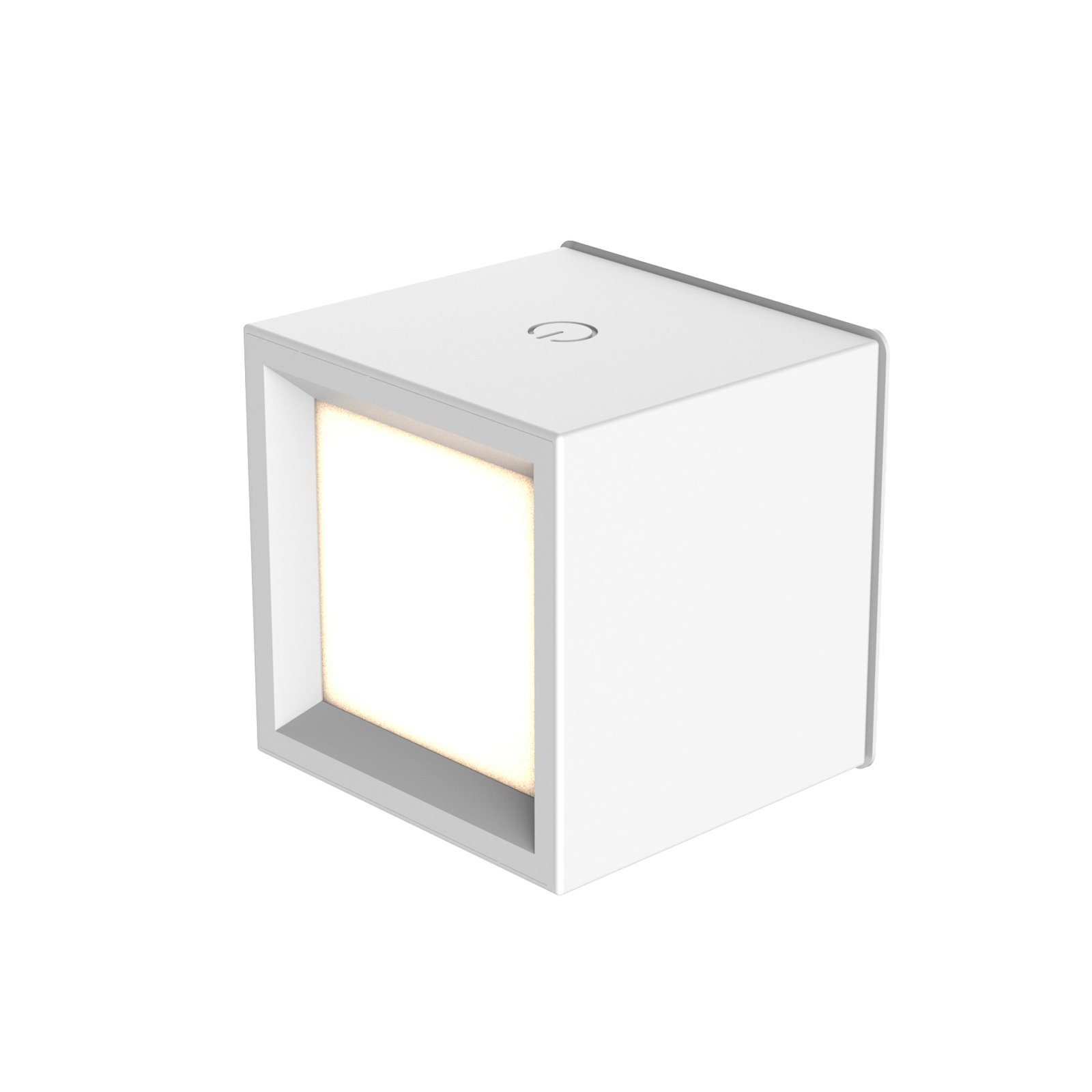 Newgarden LED-Akku-Wandleuchte Box 8, weiß, 7,5x7,5cm