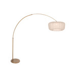 Kaareva lattiavalaisin Sparkled Light, pronssi/nylon, kermanvärinen, 240 cm