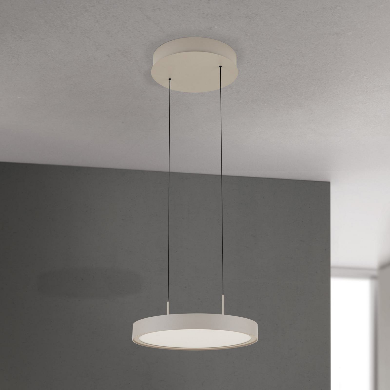 LED hanglamp Teide, kaki, 1-lamp, metaal, 2.700 K