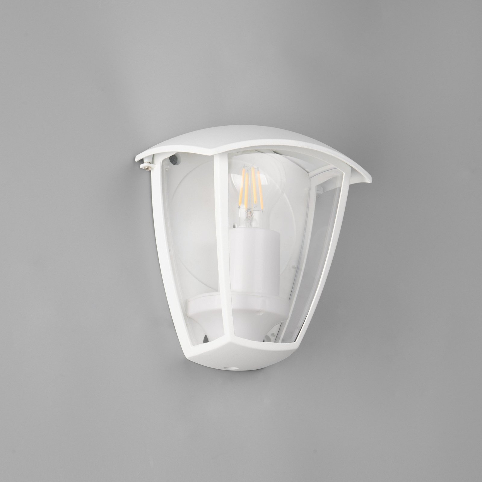 Candeeiro de parede exterior VENTA, branca, adjacente, altura 20 cm, IP44 Candeeiro de parede exterior VENTA, branca, adjacente, altura 20 cm, IP44