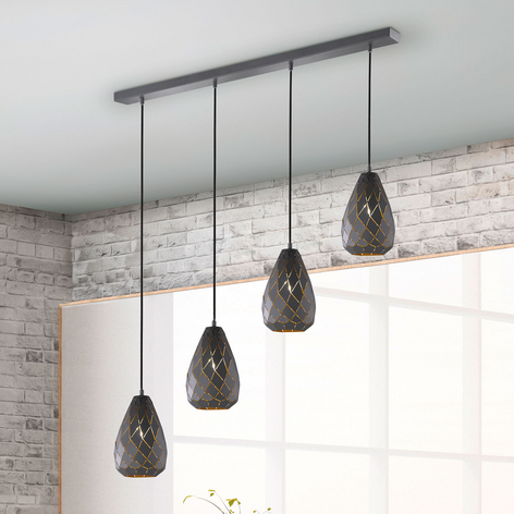 Hängeleuchte Onyx in zweifarbigem Rauten-Design