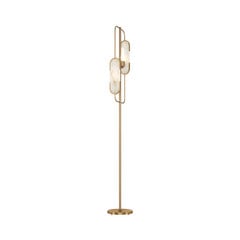 Stojací lampa Maytoni Marmo, zlatá barva/přírodní kámen