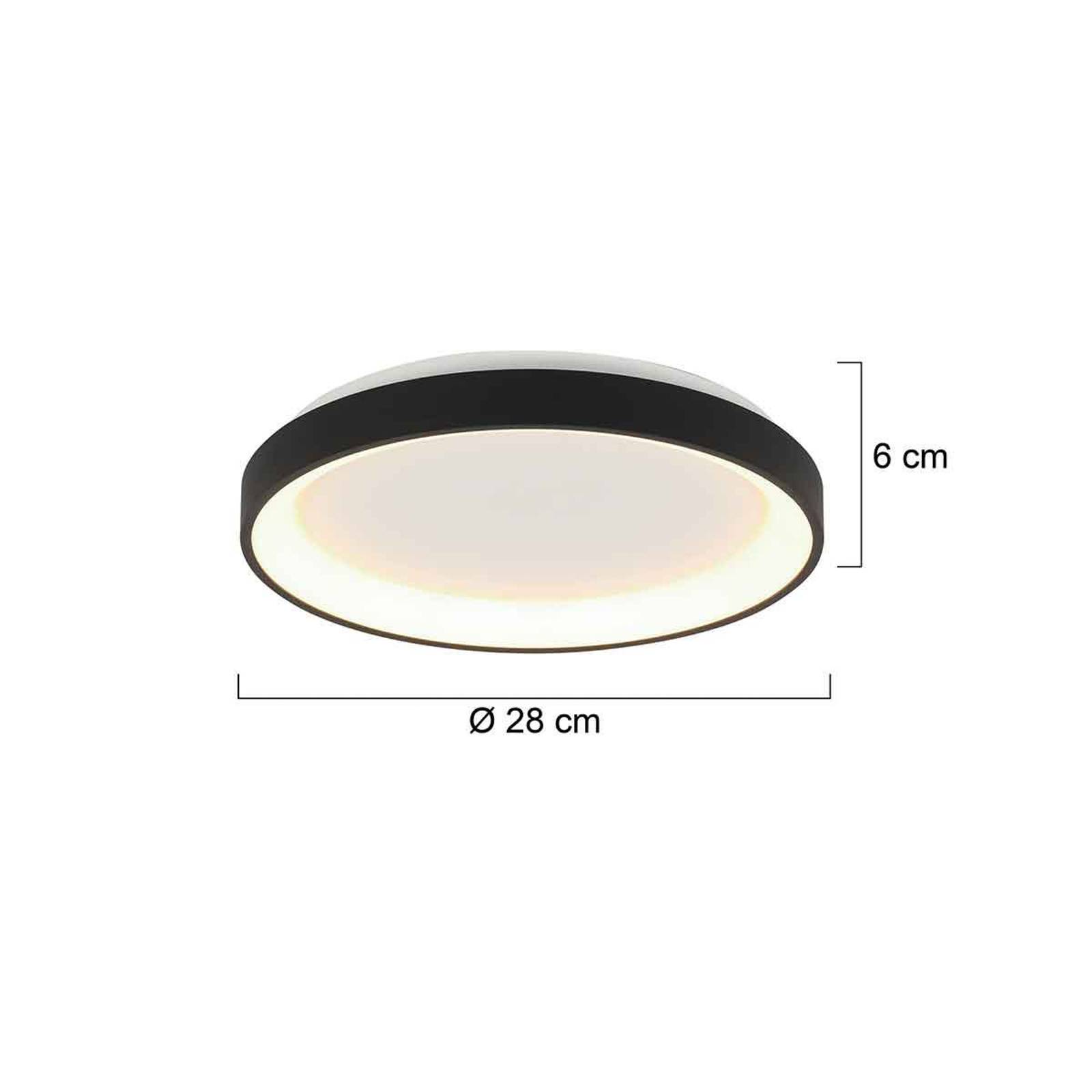 Lampa sufitowa LED Ringlede czarna wysokość 6 cm Ø 28 cm