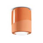 PI ceiling lamp, cylindrical, Ø 12.5 cm orange