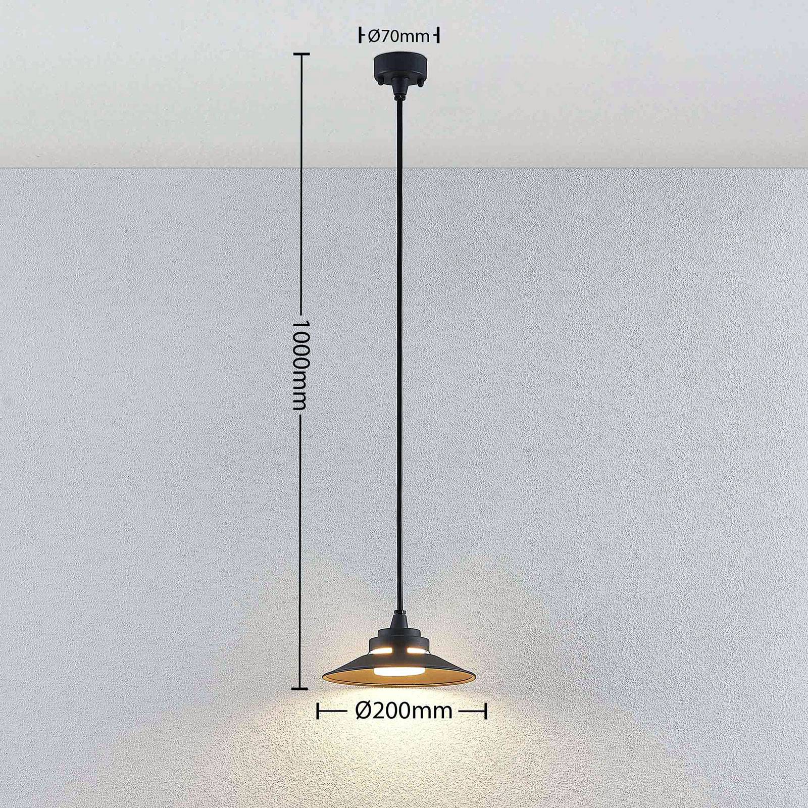 Lampa wisząca zewnętrzna LED Cassia, ciemnoszara