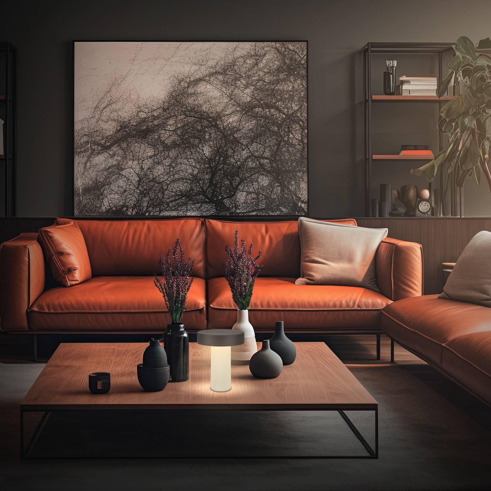 LED-Akku-Tischleuchte Bito, anthrazit/weiß, Höhe 20 cm, IP44 günstig online kaufen