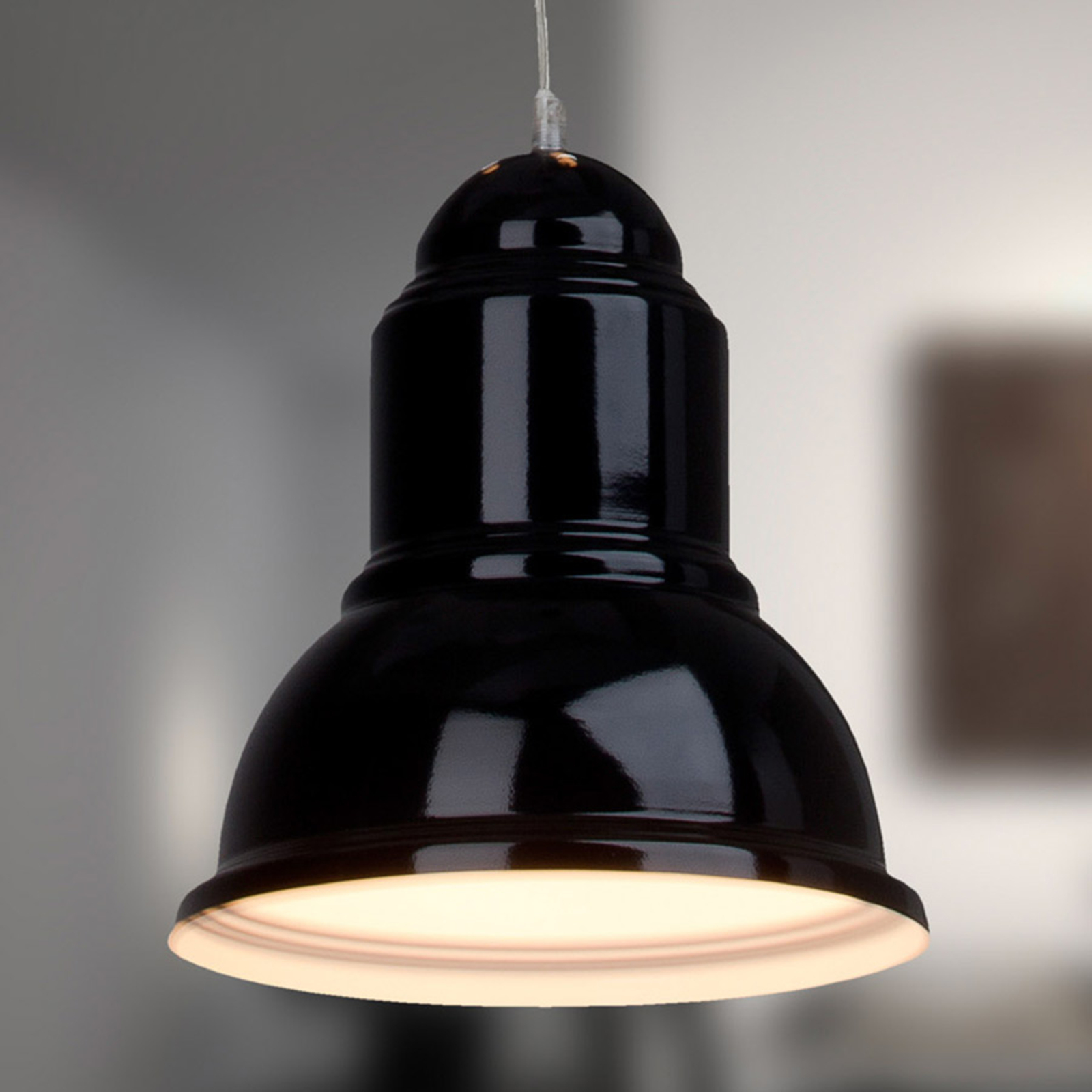 Brilliant Black pendant light Almira, for Hallway, metal, E27, 60 W, energy efficiency: A++