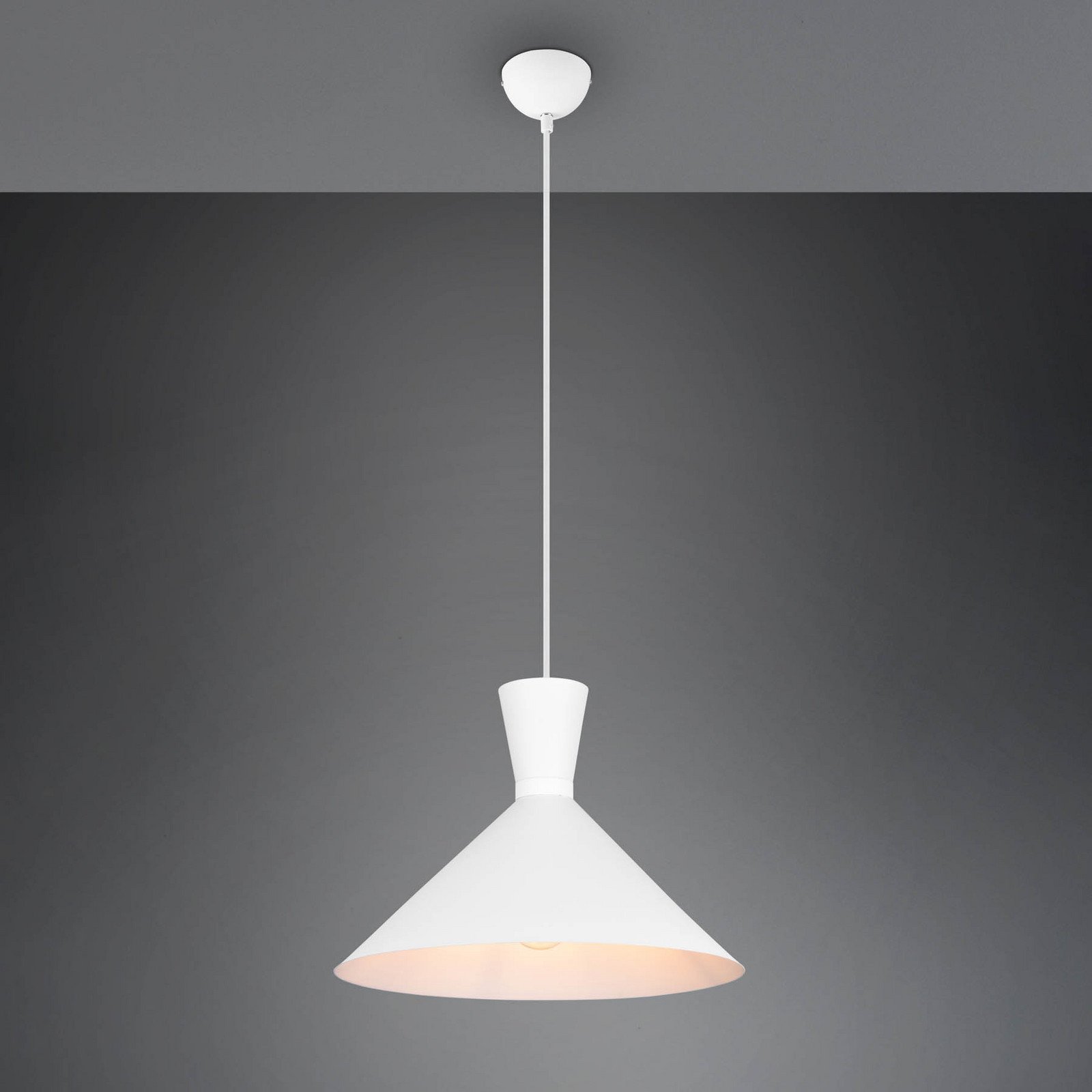 Reality Leuchten Enzo lampă suspendată o sursă Ø 35 cm alb - Camera de zi / sufragerie - Metal