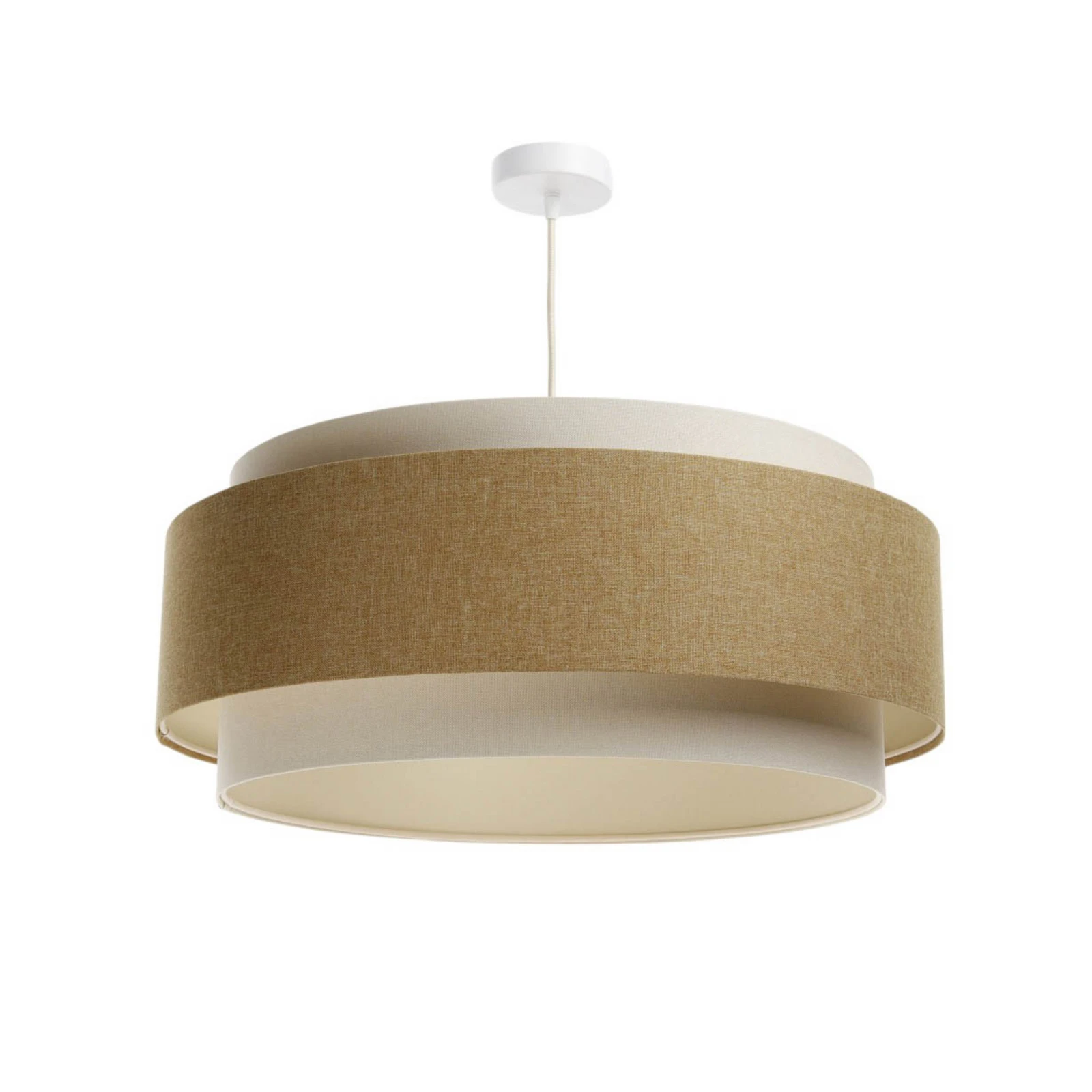 Suspension Boho Elegant, beige/crème, Ø 60 cm, textile