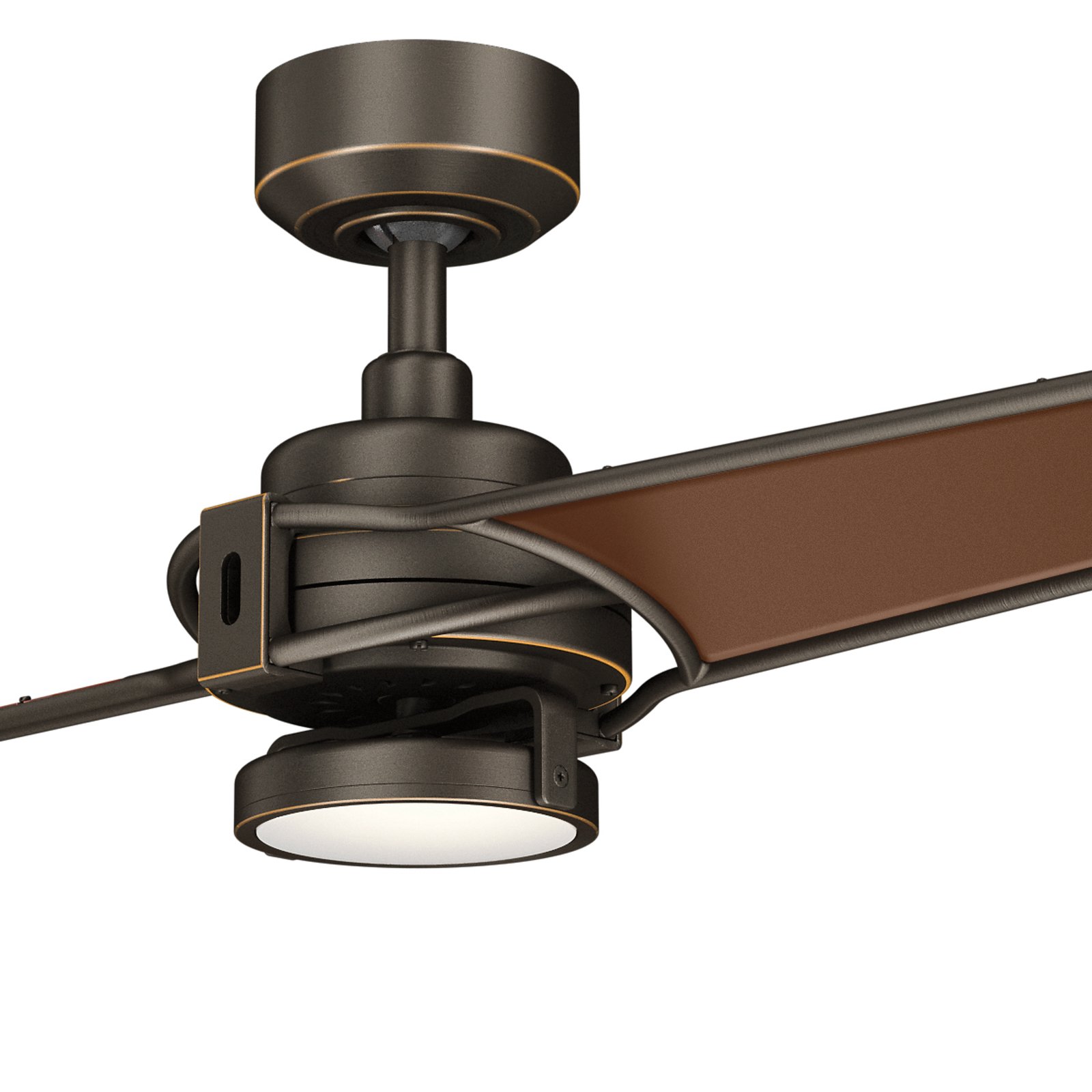 Xety LED ceiling fan, brushed, oiled bronze