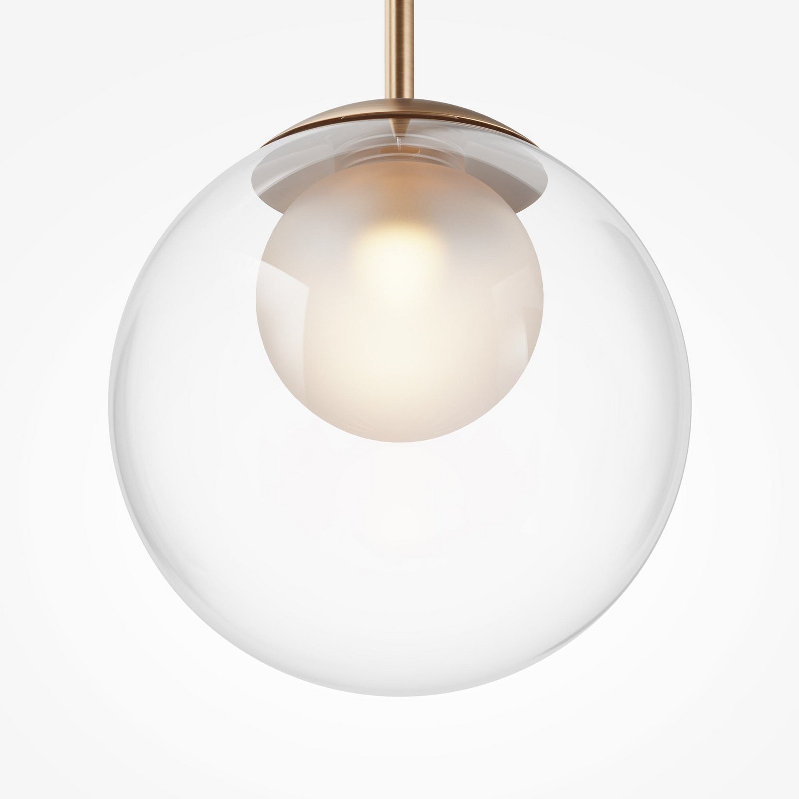 Hanglamp Maytoni Basic vorm, helder/goud, 1-lamp, glas