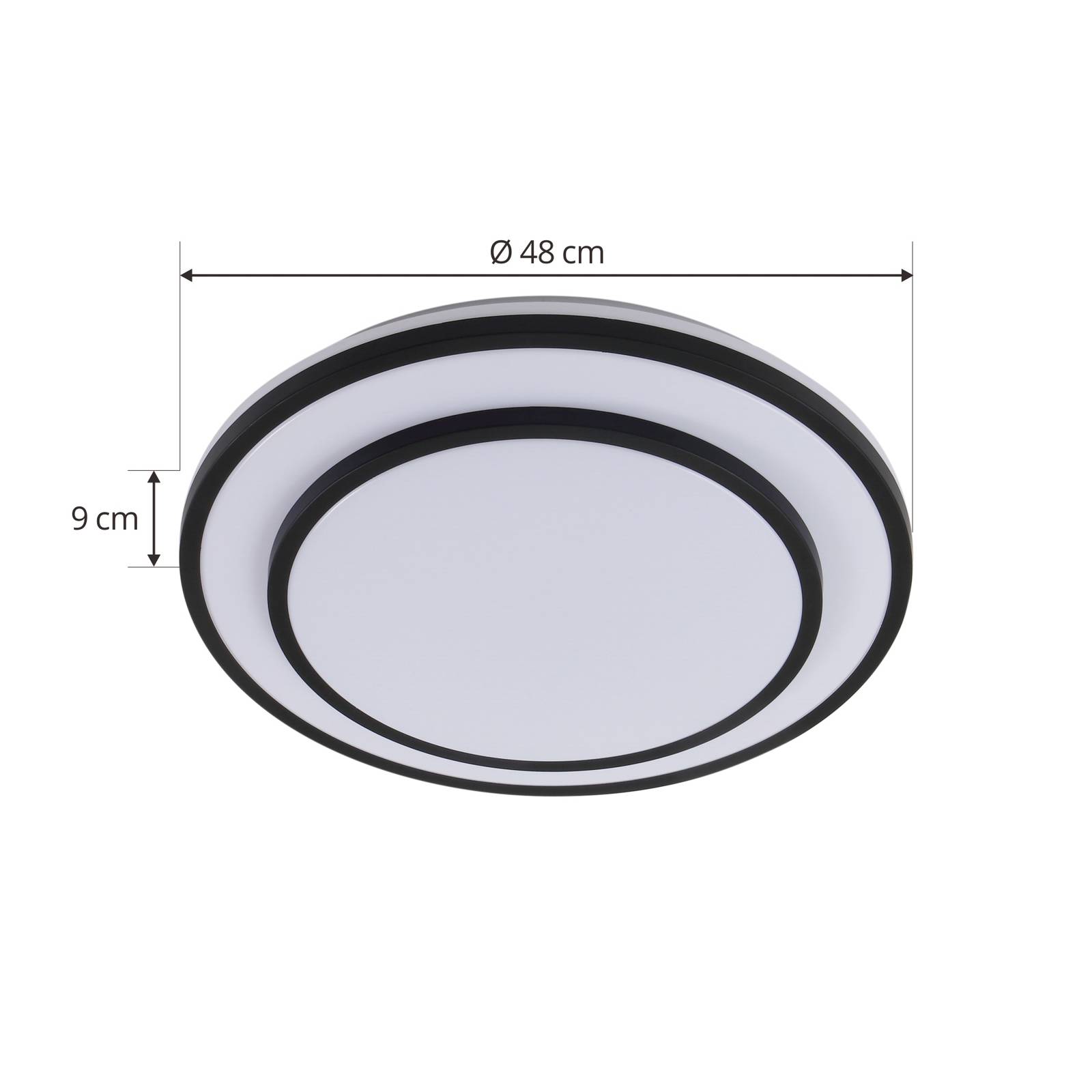 Lampa sufitowa Lindby LED Duala, czarna, RGB, CCT, pilot