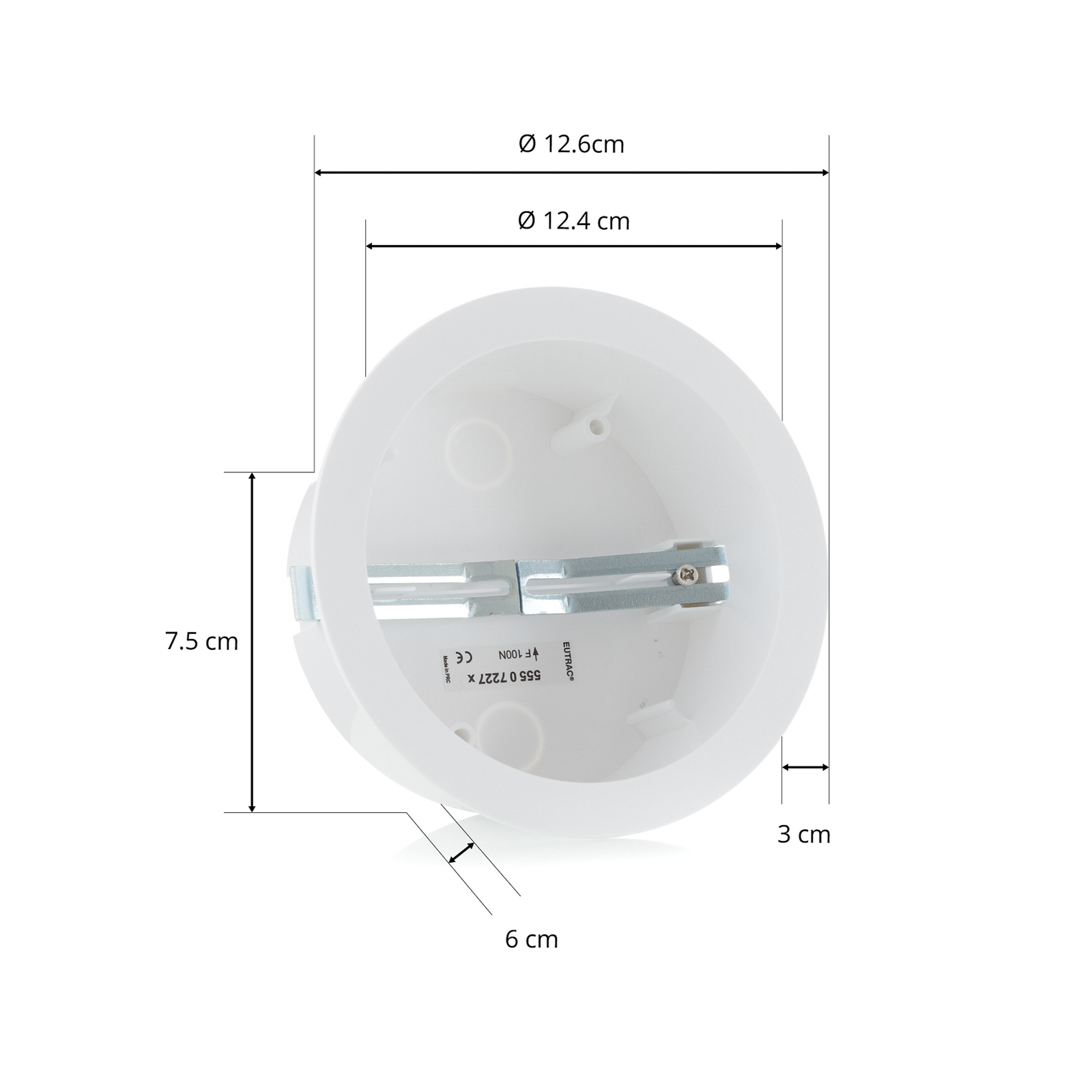 Eutrac pot d'encastrement pour monopoint en saillie, blanc