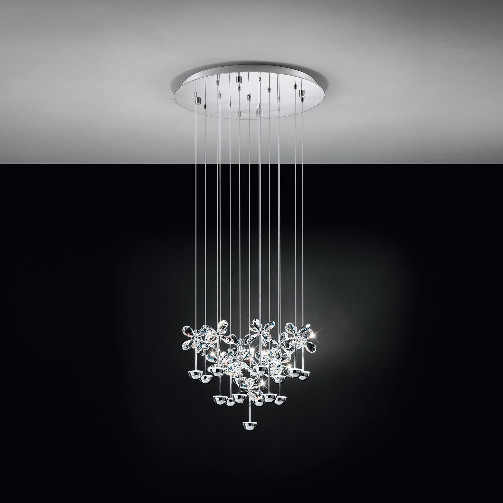 Pianopoli závěsné světlo chrom 50x113 cm - EGLO Stars of Light