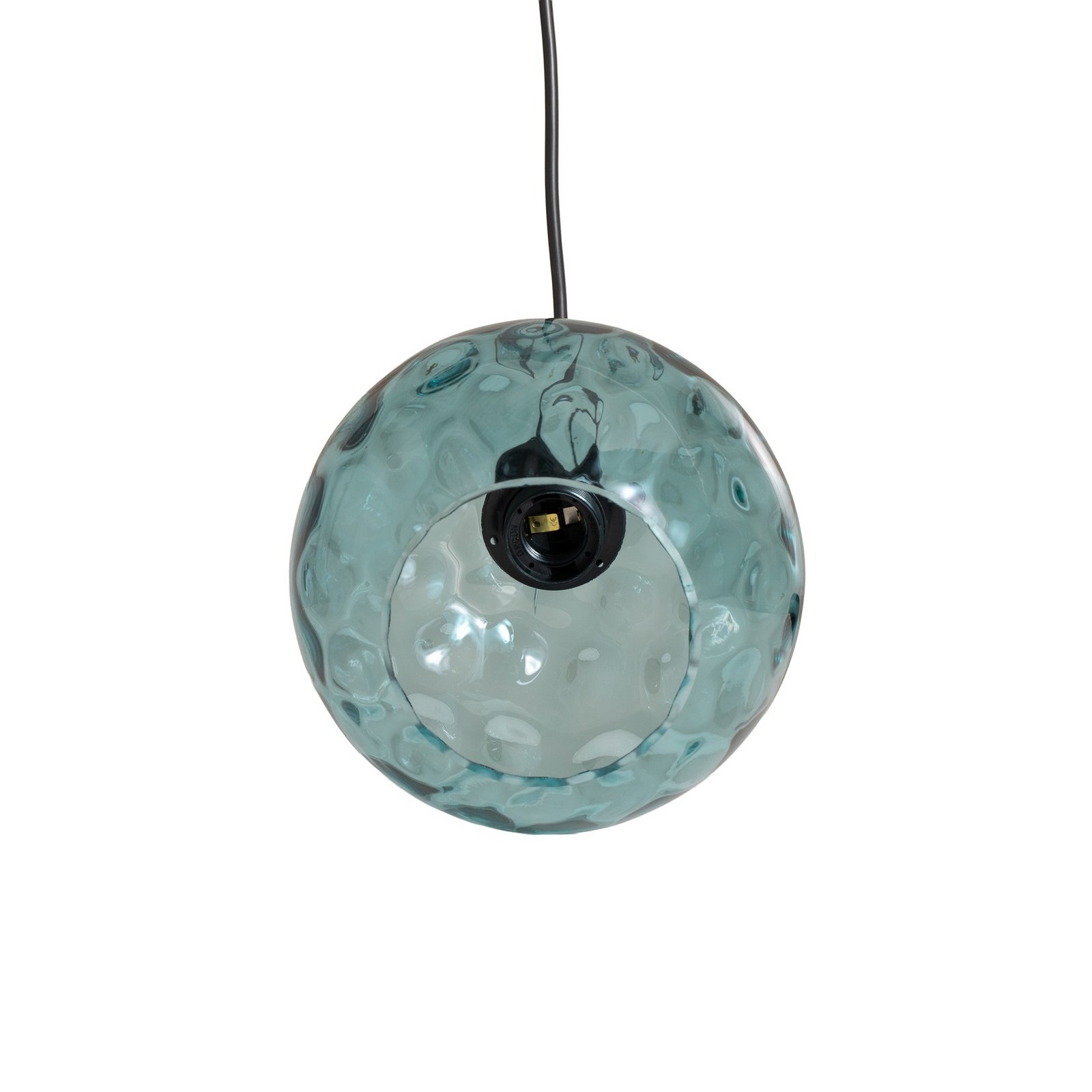 Pendelleuchte Benek, blau, Glas, Ø 20 cm, E27 Pendelleuchte Benek, blau, Glas, Ø 20 cm, E27