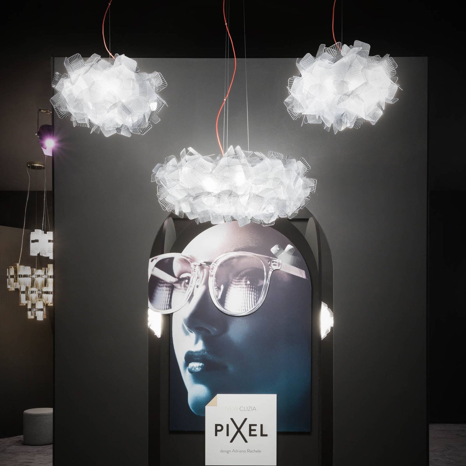 Slamp Clizia Pixel lampa wisząca, czerwony, 53 cm