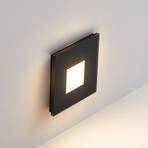 Molto Luce LED recessed light Wall R68 Glass SQ, black, CCT