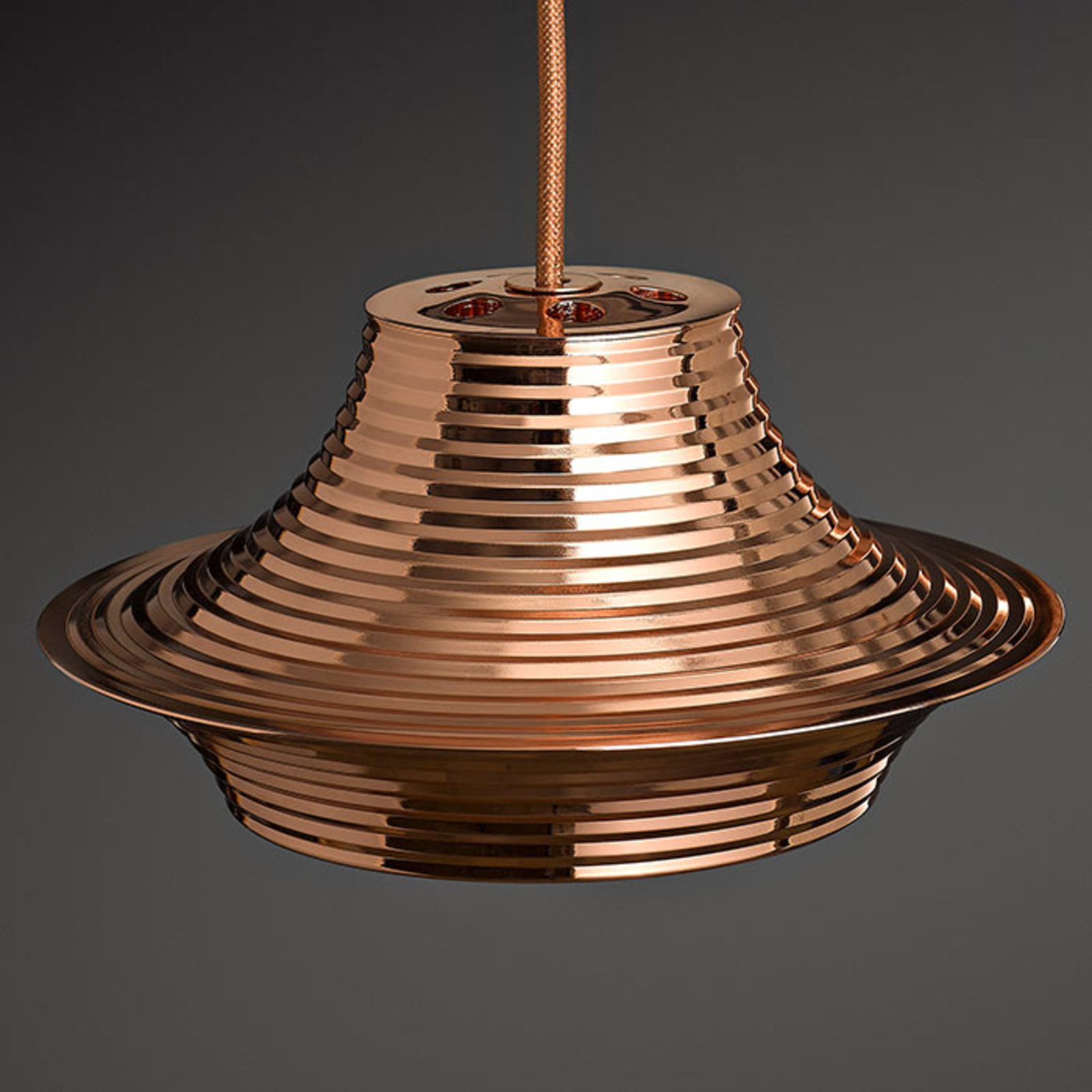 Bover Tibeta 03 LED-hængelampe, kobber