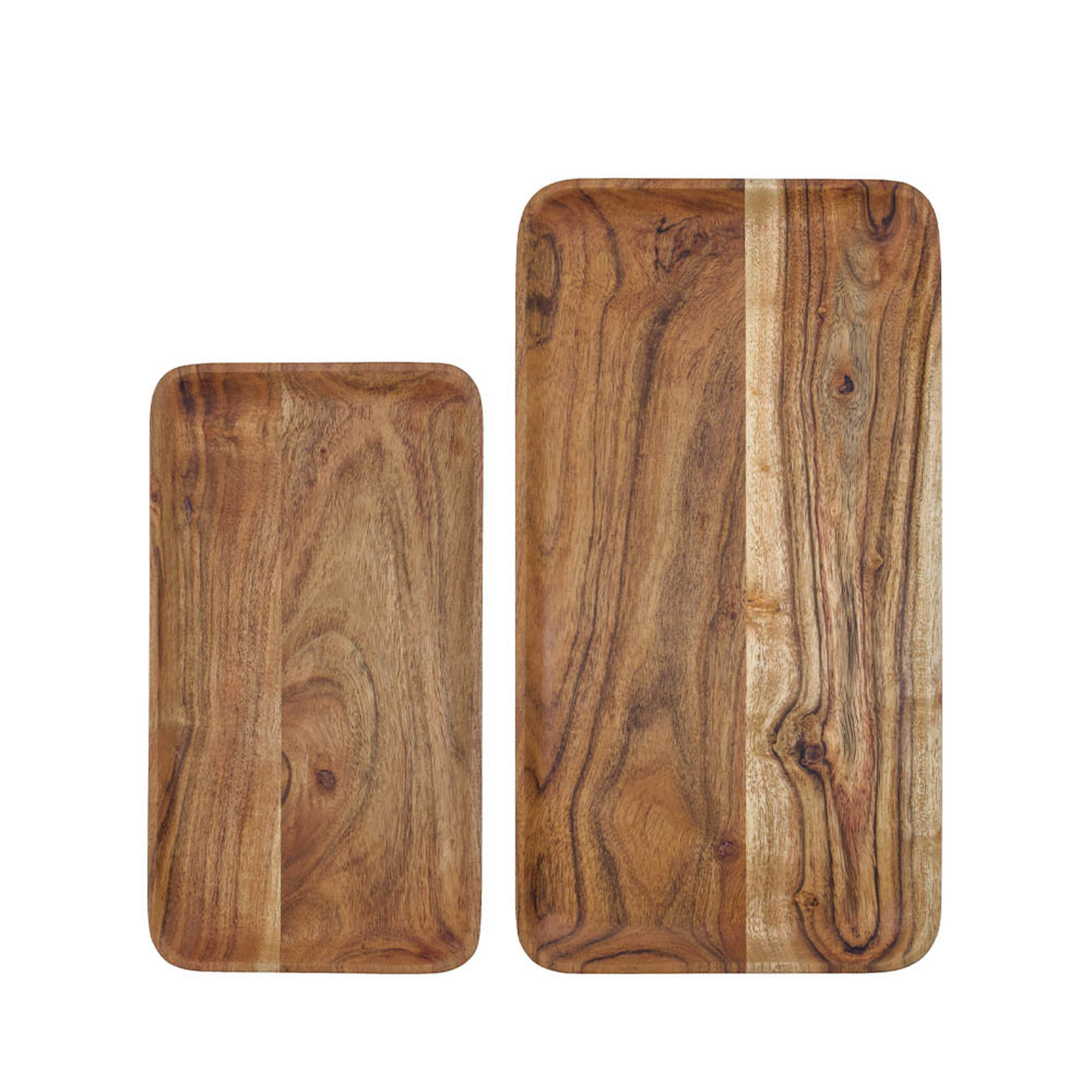 Wood tray, set of 2, 33 x 18 and 43 x 23 cm, natural - House Doctor