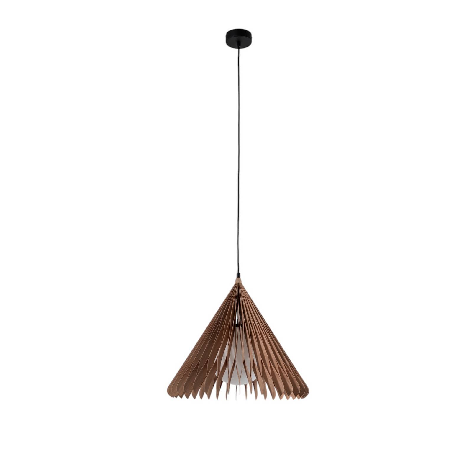 Hängeleuchte Nature Sun Glas XL Kegel spitz Ø 48 cm Holz