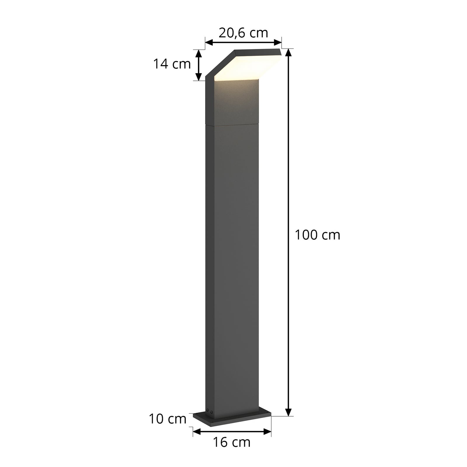 Arcchio LED-Wegeleuchte Yolena, 100 cm, anthrazit, Alu Arcchio LED-Wegeleuchte Yolena, 100 cm, anthrazit, Alu