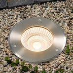 Arcchio LED-Bodeneinbauspot Thentos, Ø 18 cm 60° nickel IP67